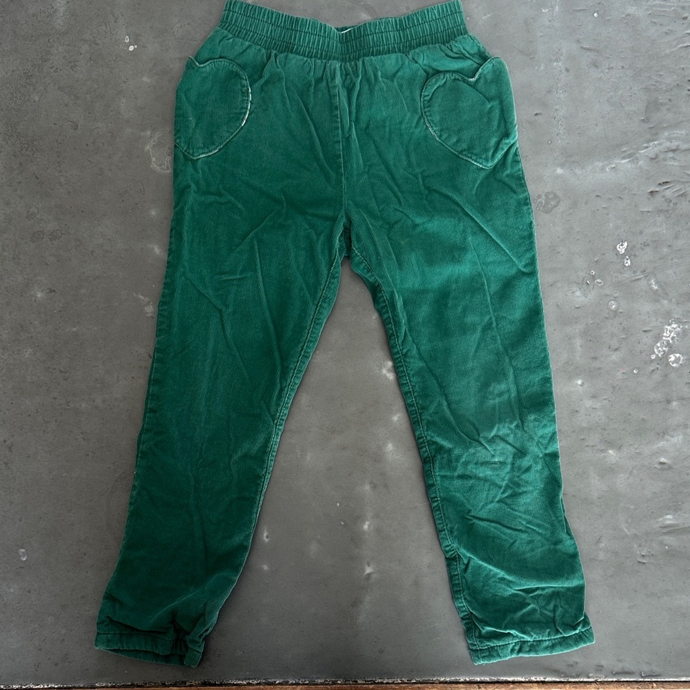 Boden Kids Green Corduroy Elastic-Waist Pants